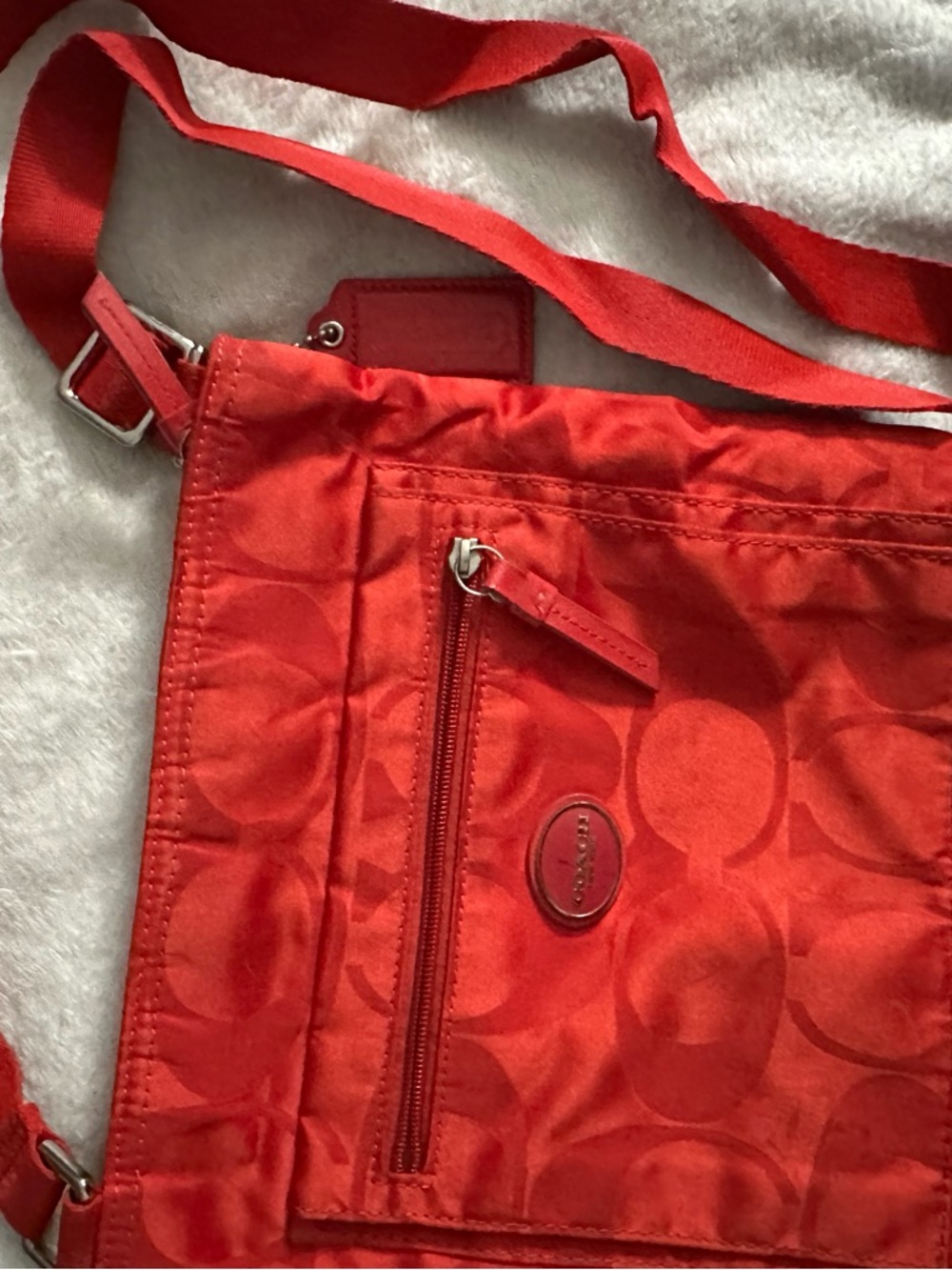 Coach Red Signature Crossbody Shoulder Bag